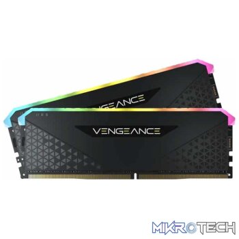 Corsair VENGEANCE RGB RS 32GB (2 x 16GB) DDR4 DRAM 3200MHz CL16 1.35V CMG32GX4M2E3200C16 Memory Kit  Black